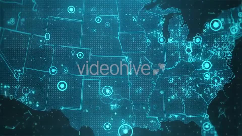 USA Map Background Cities Connections 4K Videohive 18271332 Motion Graphics Image 1