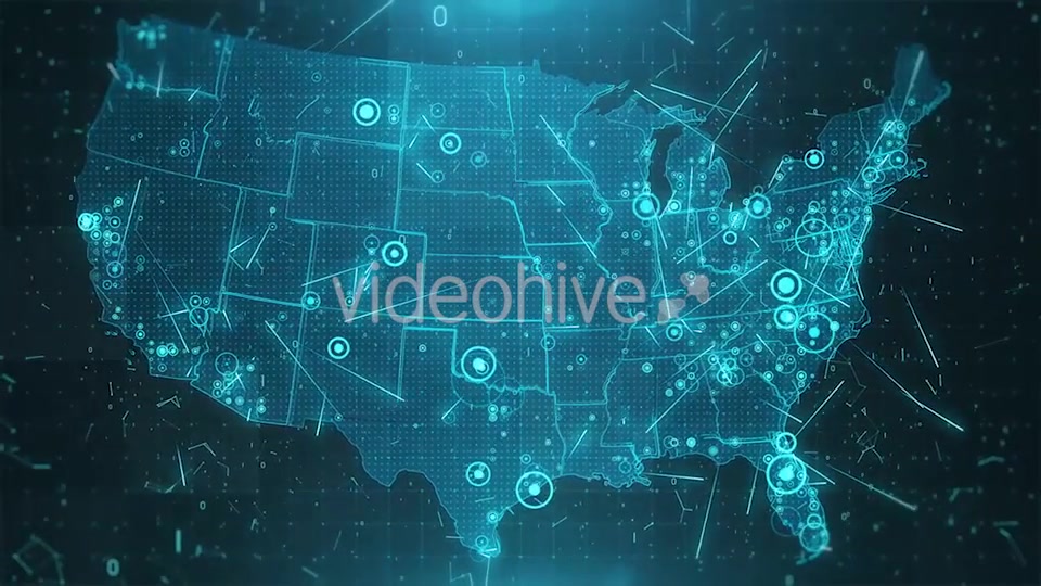 USA Map Background Cities Connections 4K Videohive 18271332 Motion Graphics Image 3