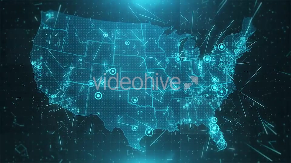 USA Map Background Cities Connections 4K Videohive 18271332 Motion Graphics Image 4