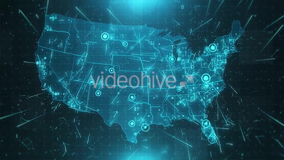 USA Map Background Cities Connections 4K Videohive 18271332 Motion Graphics Image 5