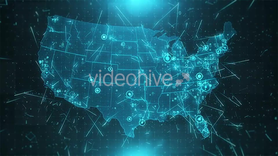 USA Map Background Cities Connections 4K Videohive 18271332 Motion Graphics Image 6