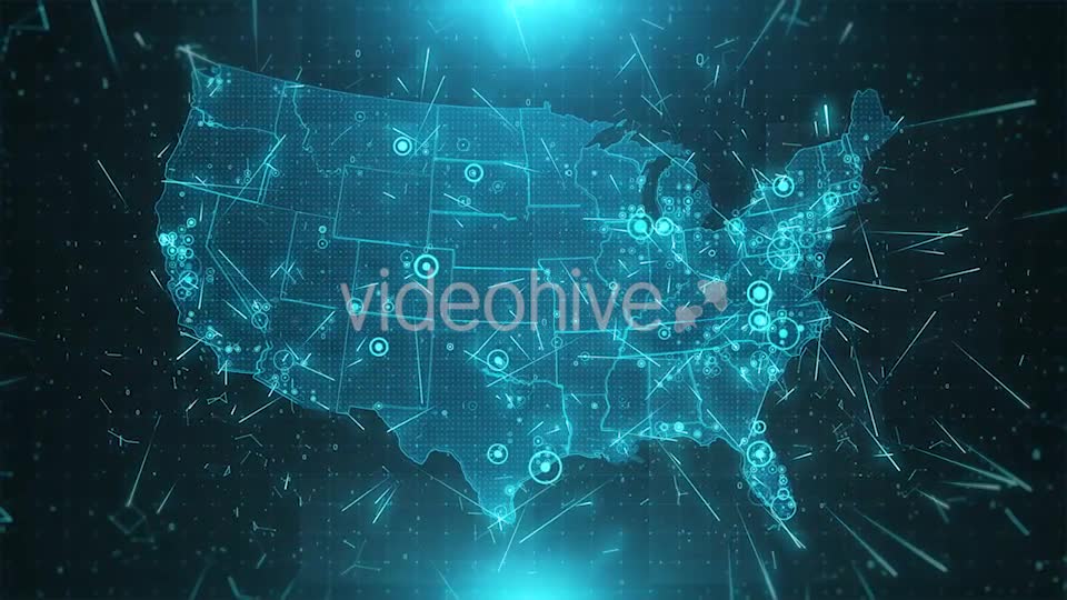 USA Map Background Cities Connections 4K Videohive 18271332 Motion Graphics Image 7