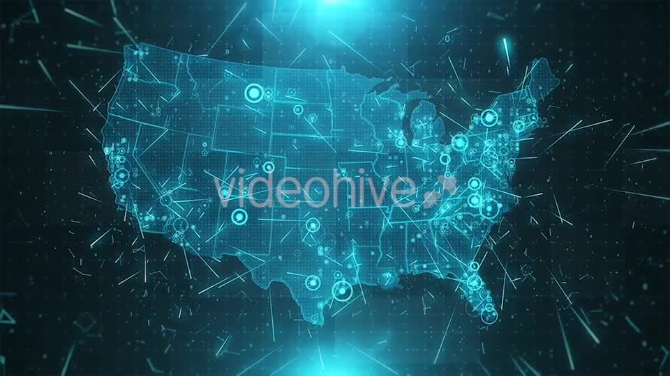 USA Map Background Cities Connections 4K Videohive 18271332 Motion Graphics Image 8
