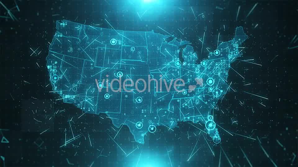 USA Map Background Cities Connections 4K Videohive 18271332 Motion Graphics Image 9