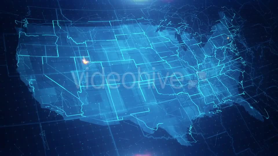 USA Map Connection 4K Videohive 17925840 Motion Graphics Image 1
