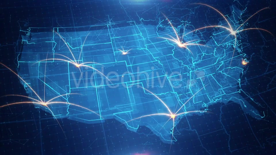 USA Map Connection 4K Videohive 17925840 Motion Graphics Image 3