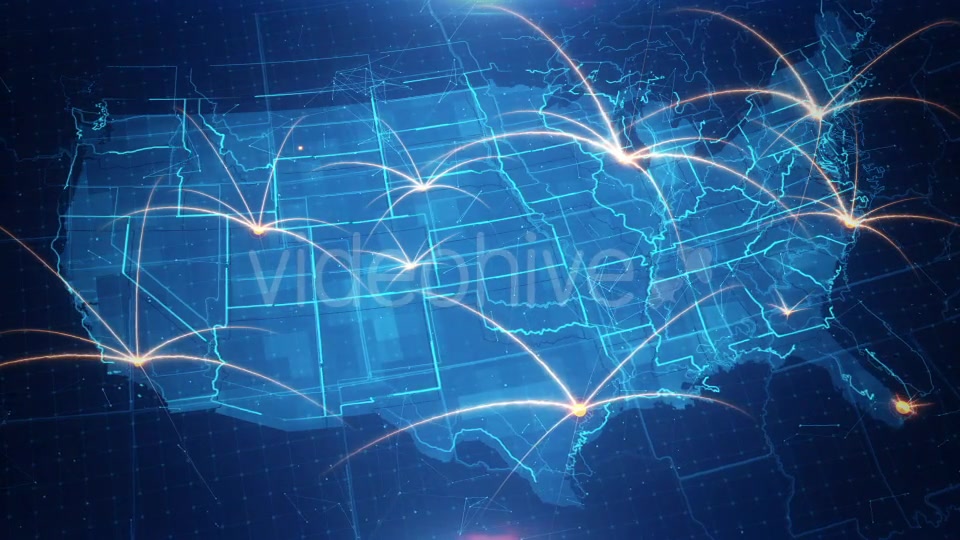 USA Map Connection 4K Videohive 17925840 Motion Graphics Image 4