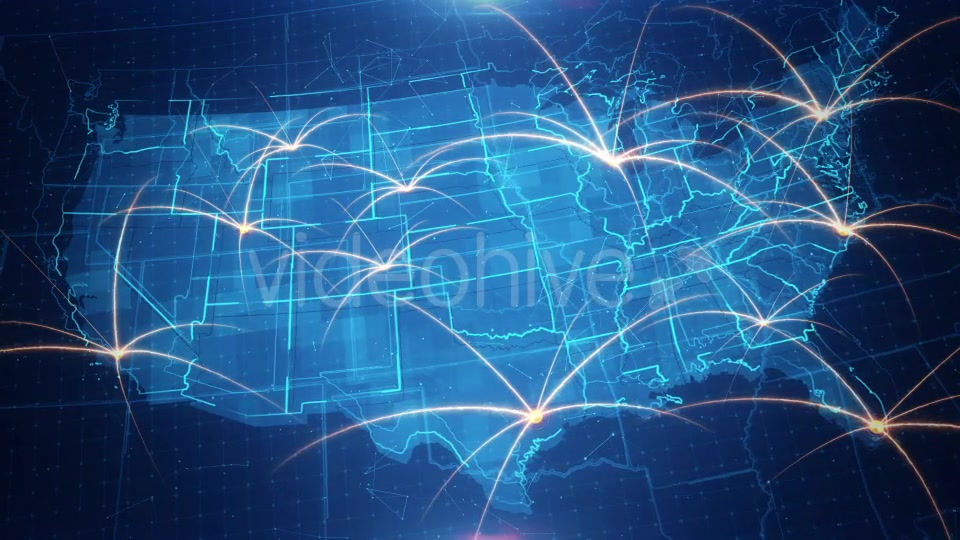 USA Map Connection 4K Videohive 17925840 Motion Graphics Image 6