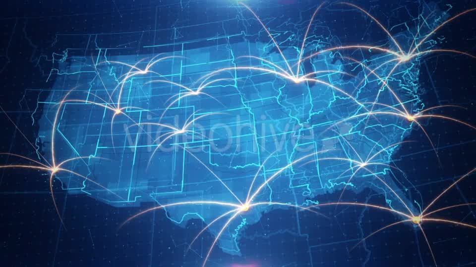 USA Map Connection 4K Videohive 17925840 Motion Graphics Image 8