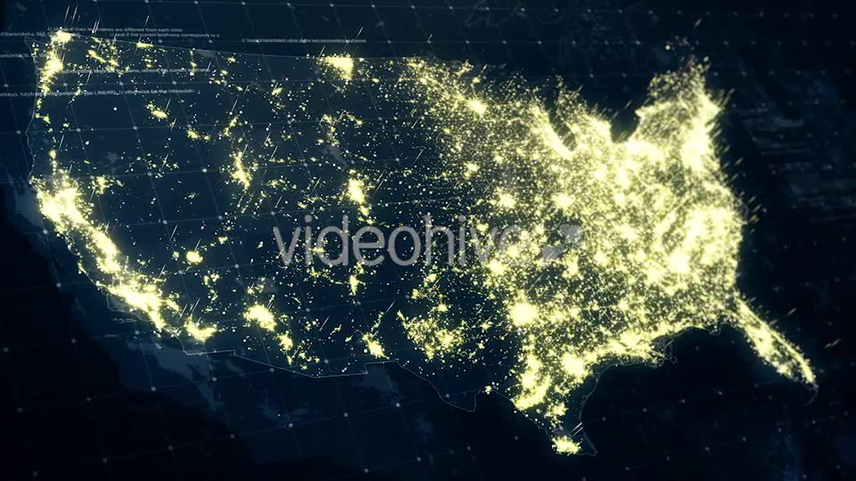 USA Map Night at Light 4K Videohive 19202513 Motion Graphics Image 2