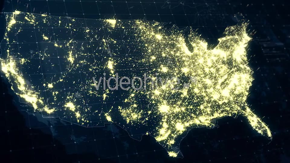 USA Map Night at Light 4K Videohive 19202513 Motion Graphics Image 3