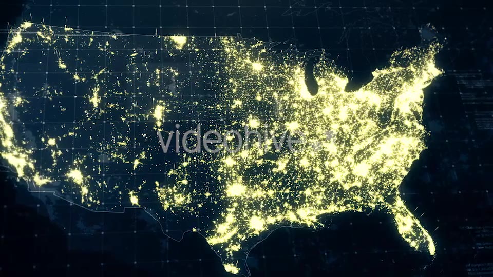 USA Map Night at Light 4K Videohive 19202513 Motion Graphics Image 5