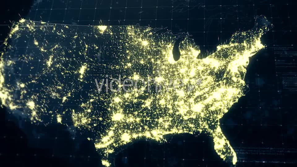 USA Map Night at Light 4K Videohive 19202513 Motion Graphics Image 7