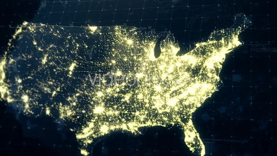 USA Map Night at Light 4K Videohive 19202513 Motion Graphics Image 8