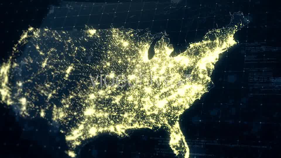 USA Map Night at Light 4K Videohive 19202513 Motion Graphics Image 9
