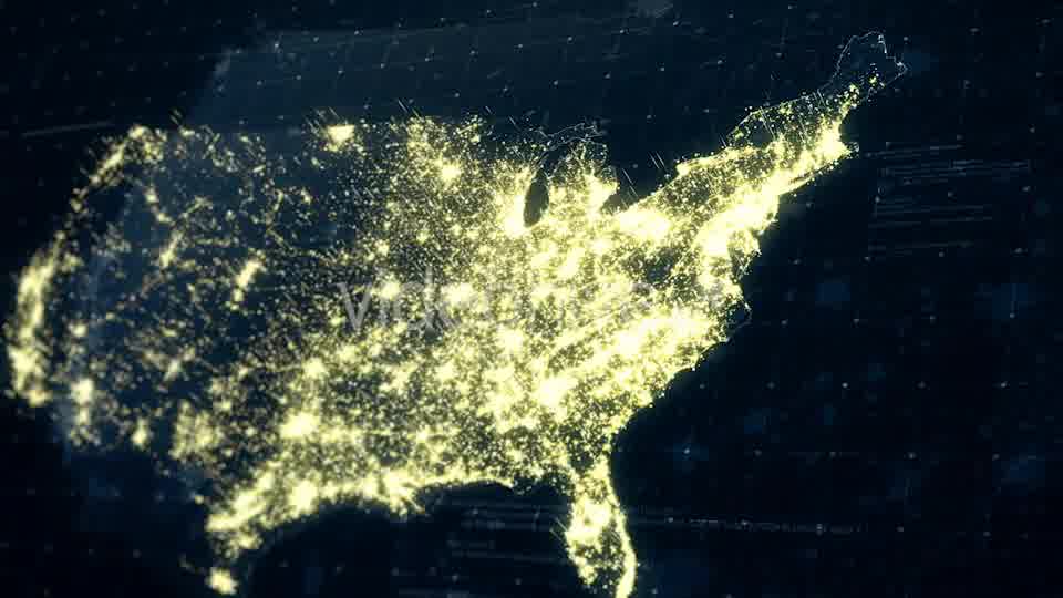 USA Map Night at Light HD Fast Download 19227267 Videohive Motion Graphics
