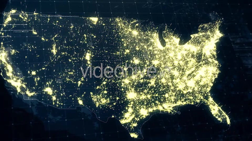 USA Map Night at Light HD Videohive 19227267 Motion Graphics Image 4