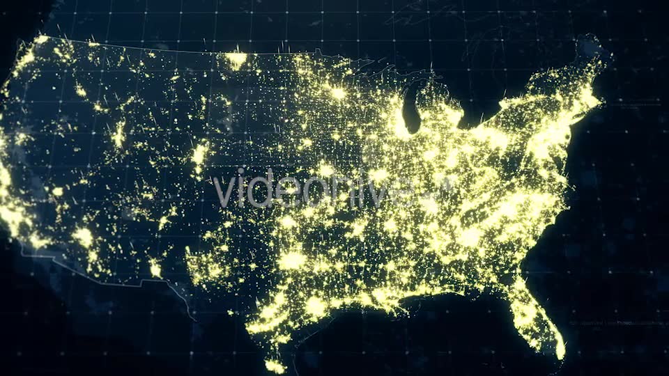 USA Map Night at Light HD Videohive 19227267 Motion Graphics Image 6