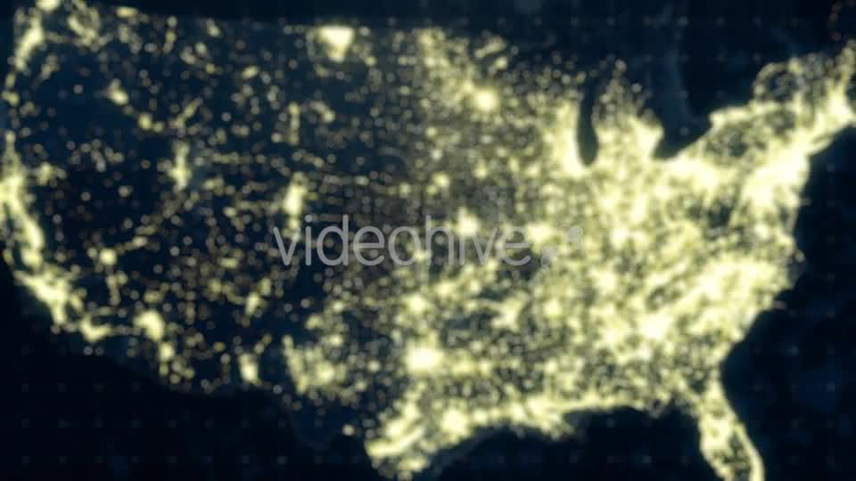 USA Map Night Lighting Rollback 4K Videohive 19200013 Motion Graphics Image 1