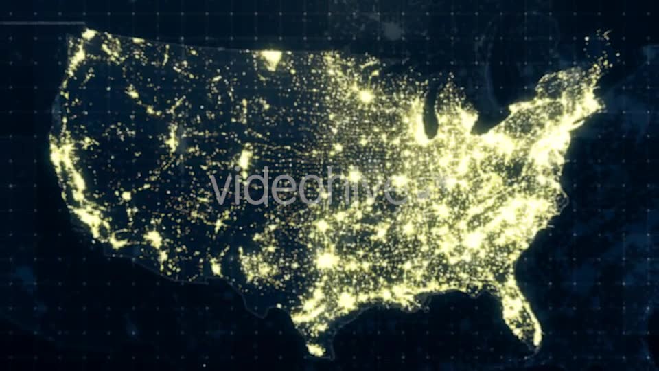 USA Map Night Lighting Rollback 4K Videohive 19200013 Motion Graphics Image 2