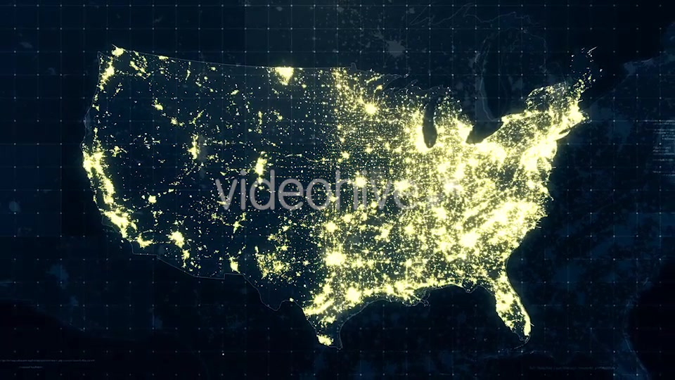 USA Map Night Lighting Rollback 4K Videohive 19200013 Motion Graphics Image 3