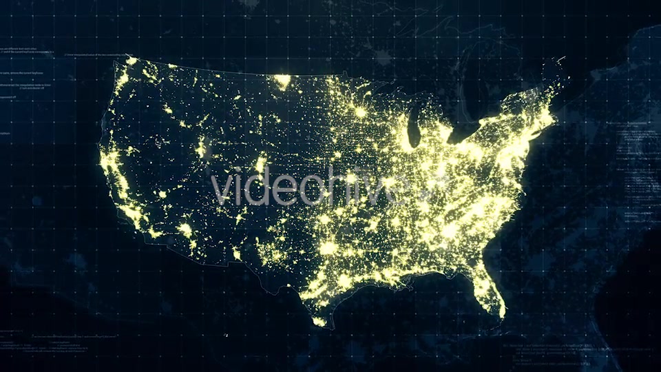 USA Map Night Lighting Rollback 4K Videohive 19200013 Motion Graphics Image 4