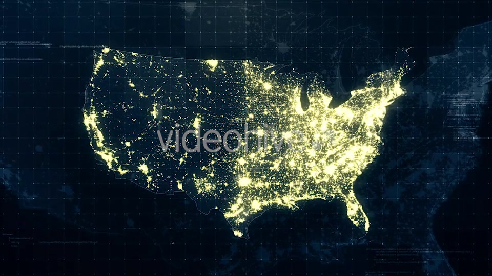 USA Map Night Lighting Rollback 4K Videohive 19200013 Motion Graphics Image 5