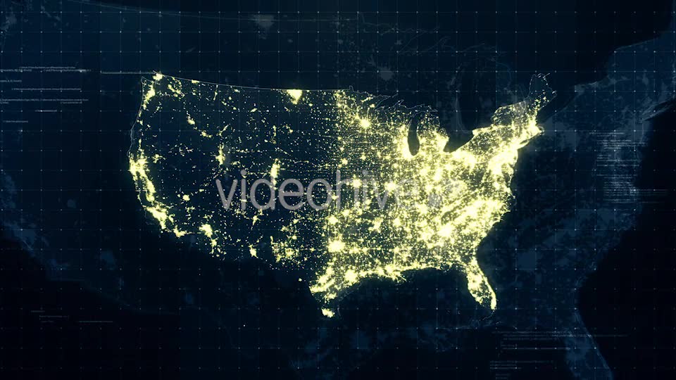 USA Map Night Lighting Rollback 4K Videohive 19200013 Motion Graphics Image 7