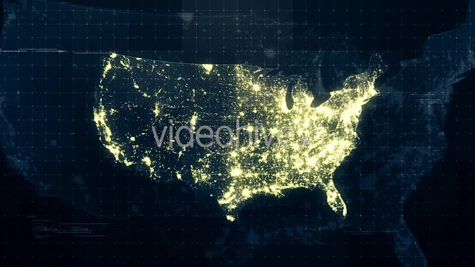 USA Map Night Lighting Rollback 4K Videohive 19200013 Motion Graphics Image 8
