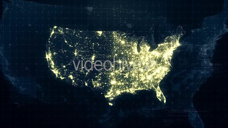 USA Map Night Lighting Rollback 4K Videohive 19200013 Motion Graphics Image 9