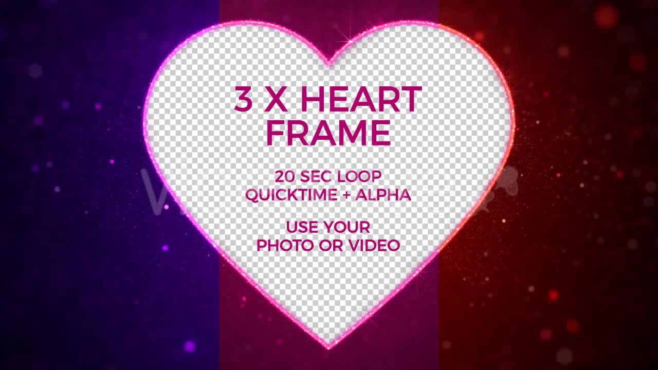 Valentine Heart Frame x 3 Colors Videohive 21322049 Motion Graphics Image 1
