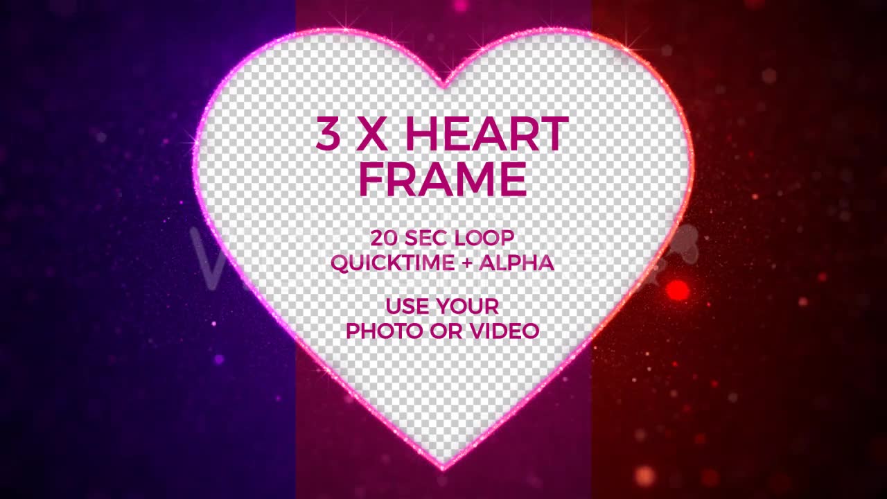 Valentine Heart Frame x 3 Colors Videohive 21322049 Motion Graphics Image 2