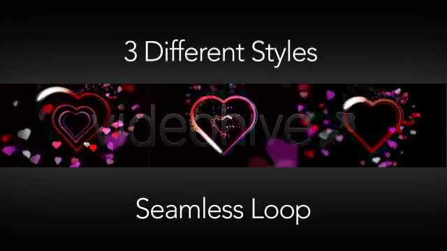 Valentines Day Hearts Animating 3 Looped Styles Videohive 3203084 Motion Graphics Image 1