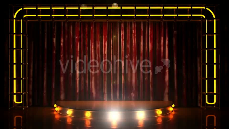 Velvet Curtain Stage With Loop Lights Videohive 18744592 Motion Graphics Image 1