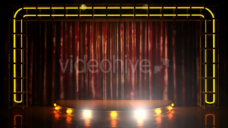 Velvet Curtain Stage With Loop Lights Videohive 18744592 Motion Graphics Image 2