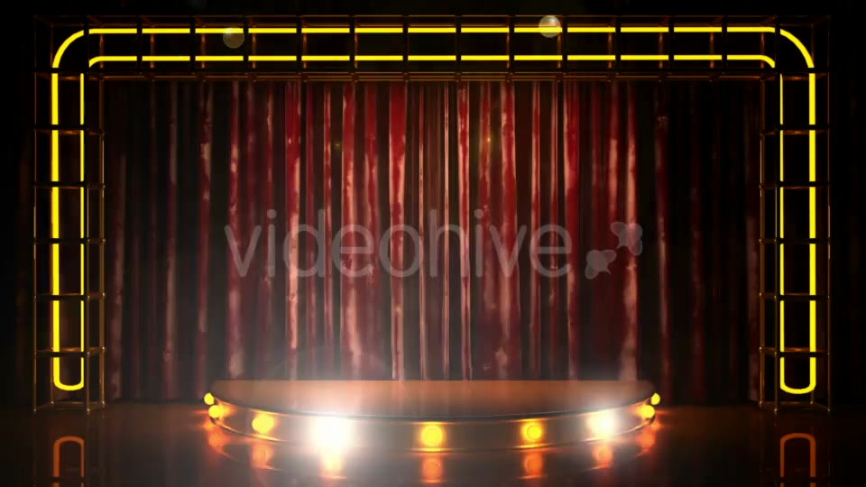 Velvet Curtain Stage With Loop Lights Videohive 18744592 Motion Graphics Image 3