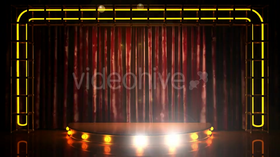 Velvet Curtain Stage With Loop Lights Videohive 18744592 Motion Graphics Image 4