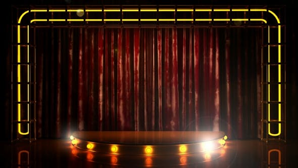 Velvet Curtain Stage With Loop Lights - Download 18744592 Videohive