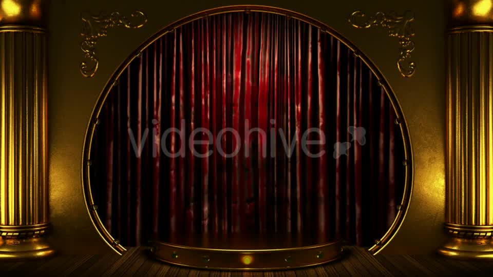 Velvet Curtain Stage With Loop Lights Videohive 18744631 Motion Graphics Image 1
