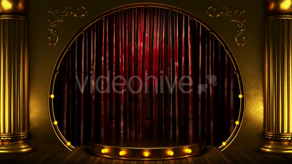 Velvet Curtain Stage With Loop Lights Videohive 18744631 Motion Graphics Image 2
