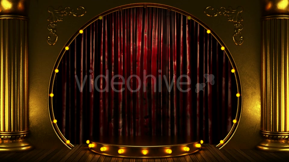 Velvet Curtain Stage With Loop Lights Videohive 18744631 Motion Graphics Image 3