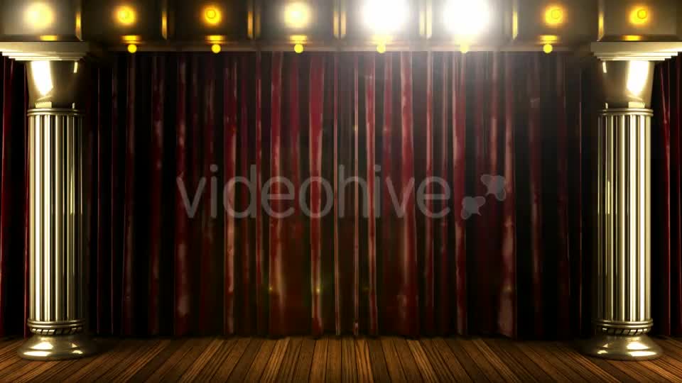 Velvet Curtain Stage With Loop Lights Videohive 18744684 Motion Graphics Image 1