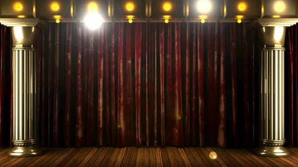 Velvet Curtain Stage With Loop Lights - Videohive Download 18744684