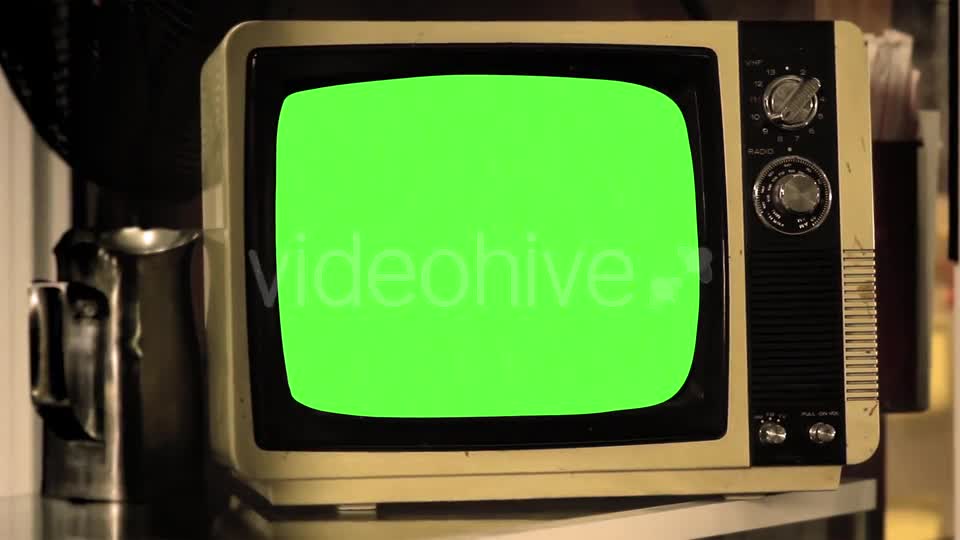 Vintage TV Green Screen.  Videohive 18710719 Stock Footage Image 1