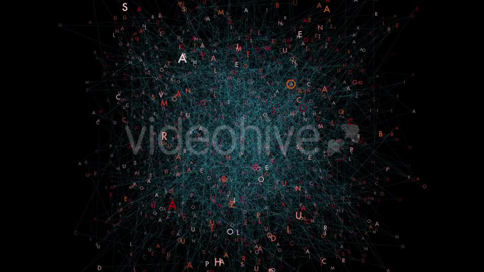 Virtual Numbers Data Cloud Flow Stream Graphic on Black Background Videohive 21421114 Motion Graphics Image 1