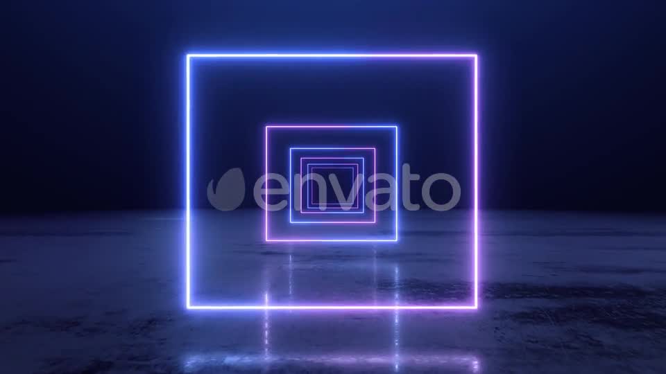 VJ Abstract Neon Square Tunnel Videohive 23468365 Motion Graphics Image 1
