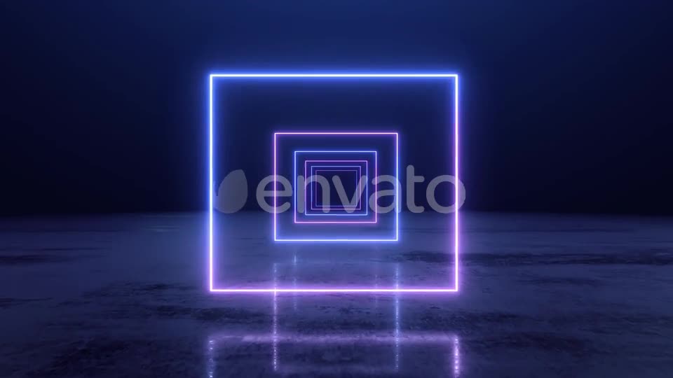 VJ Abstract Neon Square Tunnel Videohive 23468365 Motion Graphics Image 2