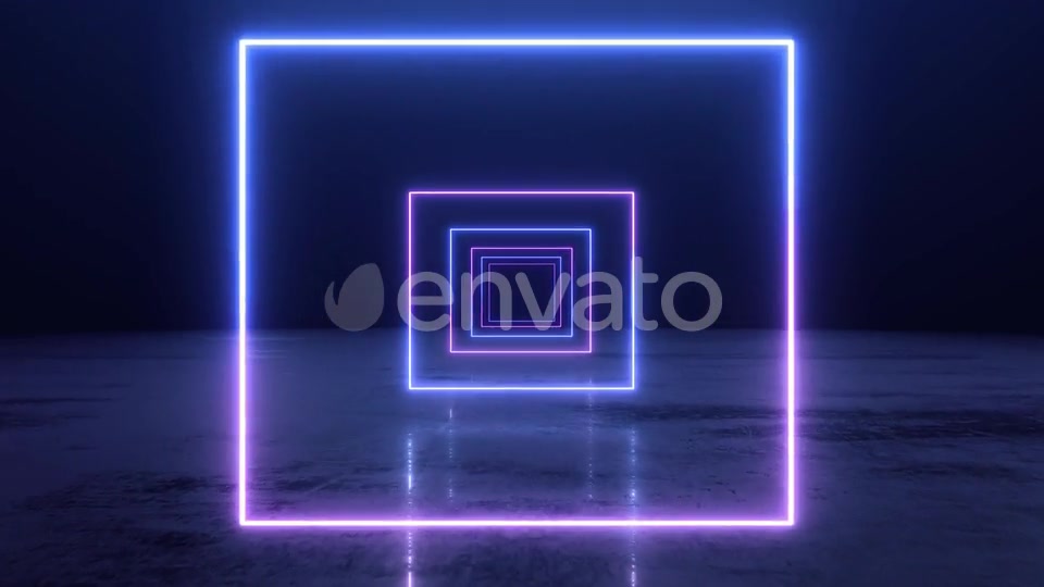 VJ Abstract Neon Square Tunnel Videohive 23468365 Motion Graphics Image 7