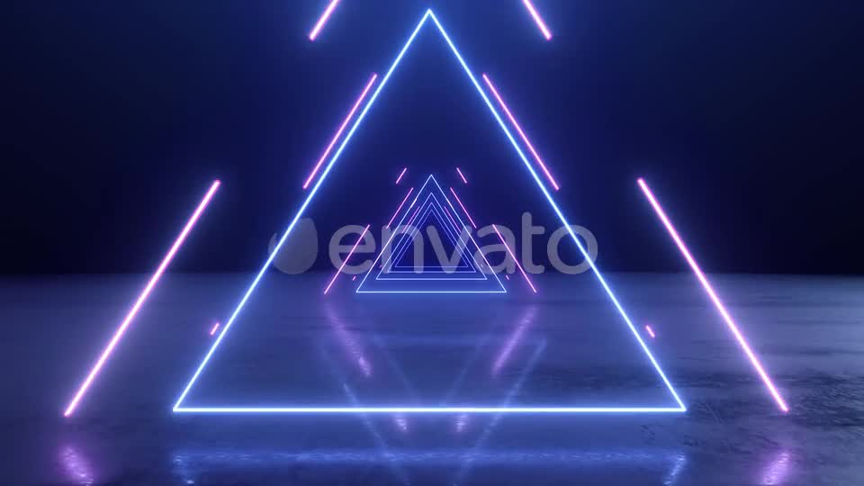 VJ Abstract Neon Triangle Tunnel Videohive 23476437 Motion Graphics Image 1