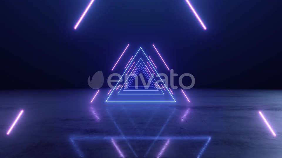 VJ Abstract Neon Triangle Tunnel Videohive 23476437 Motion Graphics Image 2